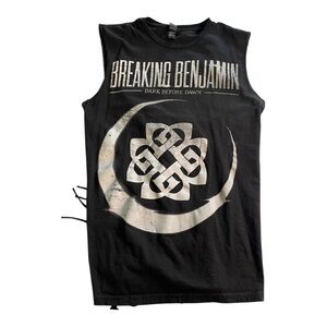 Breaking Benjamin Dark Before Dawn Concert Tee Cut and Tie Back Design Sz Small